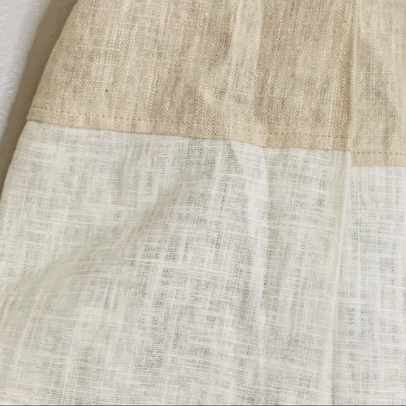 Harve Benard color block neutral Khaki linen A-line skirt Women’s 6 - Picture 4 of 6